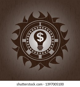 business idea icon inside retro wooden emblem