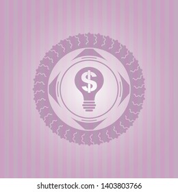 business idea icon inside retro pink emblem