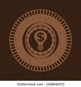 business idea icon inside retro style wood emblem