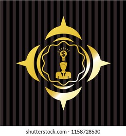 business idea icon inside shiny badge