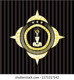 business idea icon inside shiny badge