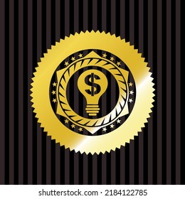 business idea icon inside shiny emblem. 