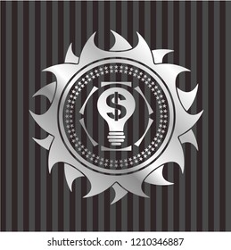 business idea icon inside silver badge