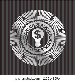 business idea icon inside silver badge