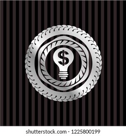 business idea icon inside silver badge