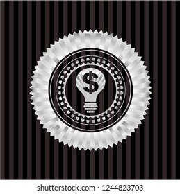 business idea icon inside silver badge