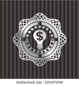 business idea icon inside silver badge or emblem