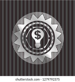 business idea icon inside silver emblem