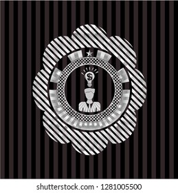 business idea icon inside silver emblem or badge