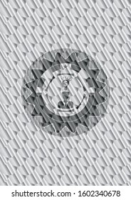 business idea icon inside silver color badge or emblem. Scales pattern. Vector Illustration. Detailed.