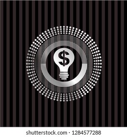 business idea icon inside silvery emblem or badge