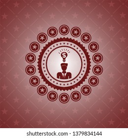 business idea icon inside vintage red emblem