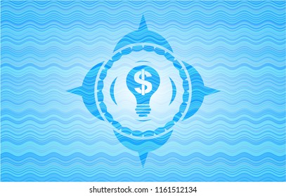 business idea icon inside water concept style emblem.