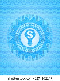 business idea icon inside water concept emblem background.
