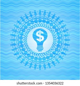 business idea icon inside water wave representation emblem background.