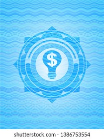 business idea icon inside water wave badge background.