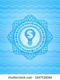 business idea icon inside water representation emblem.