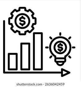 Business Idea icon with Light Blub and Gear