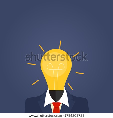 Business Idea Icon with light bulb. Investing in innovation concept. Modern flat design graphics. Vector illustration EPS10