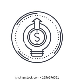 Icono de idea de negocio, ilustración lineal aislada, vector de línea delgada, signo de diseño web, símbolo de concepto de contorno con trazo editable sobre fondo blanco.