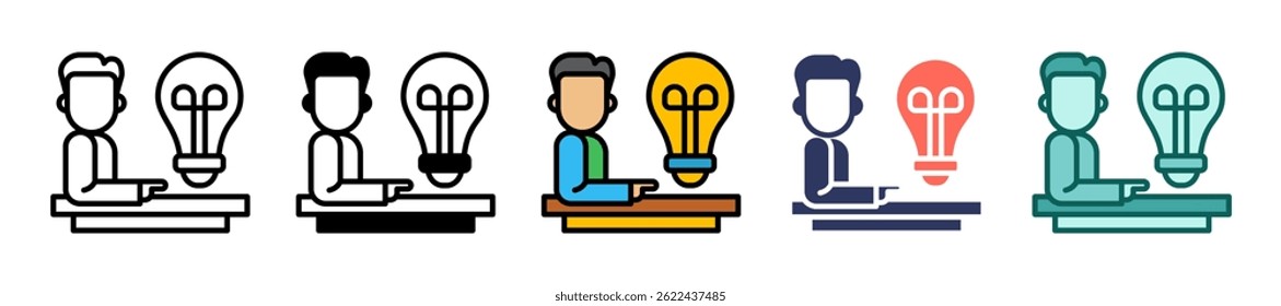 Ícone de ideia de negócios Ilustração de vetor múltiplo