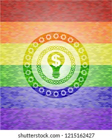 business idea icon on mosaic background with the colors of the LGBT flag