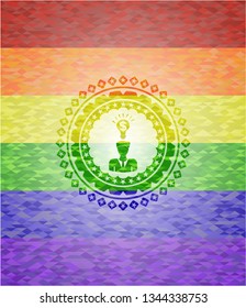 business idea icon on mosaic background with the colors of the LGBT flag