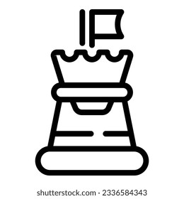 vector de contorno de icono de idea de negocio. Solución estratégica. Éxito creativo