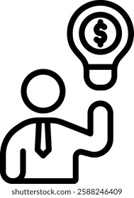 Business Idea Icon Outline Vector Illustration