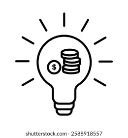 Business idea icon Outline vector symbol sign