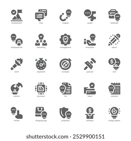 Icono de la idea del negocio para su Sitio web, móvil, presentación, y diseño del logotipo. Diseño de glifo de icono de idea de negocio. Ilustración gráfica de Vector y trazo editable.