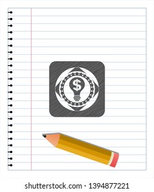 business idea icon penciled. Vector Illustration. Detailed.