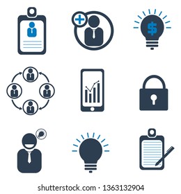 Business idea icon set