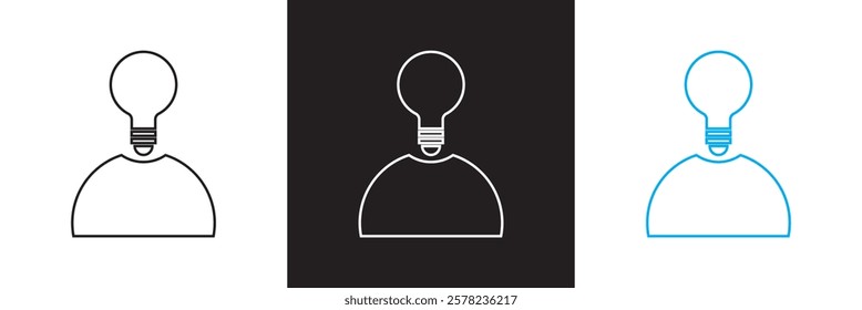 Business idea icon set. Containing innovation, light bulb, creativity, inspiration, etc.  isolated on white and black background. vector illustration. EPS10