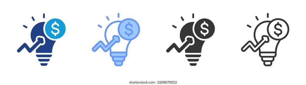 Business Idea icon set multiple style collection