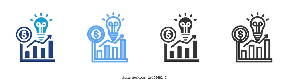 Business Idea icon set multiple style collection
