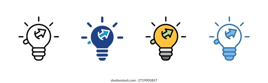 Icono de la idea del negocio fijado colección múltiple del estilo
