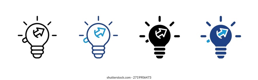 Icono de la idea del negocio fijado colección múltiple del estilo