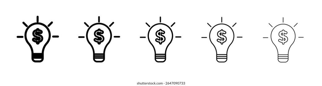 Business idea icon vector outline symbol or illustration