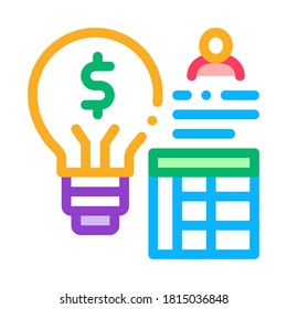vector de icono de idea de negocio. signo de idea de negocio. ilustración de símbolo de contorno aislado