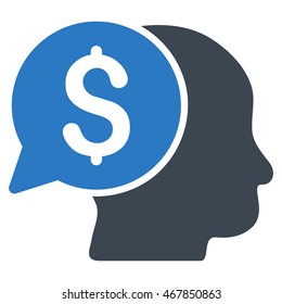 Business Idea icon. Vector style is bicolor flat iconic symbol with rounded angles, smooth blue colors, white background.