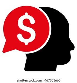 Business Idea icon. Vector style is bicolor flat iconic symbol with rounded angles, intensive red and black colors, white background.