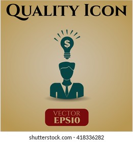 icono de idea de negocio vector símbolo de pesos planos jpg aplicación web