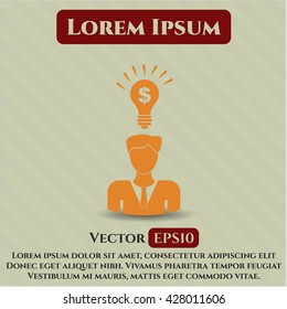 business idea icon vector symbol flat eps jpg app web