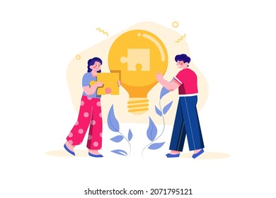 Business Idea Illustration concept. Flat illustration isolated on white background.