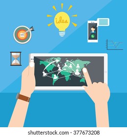 business idea interconnected connect people around the world wit technology creating opportunity