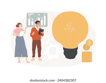 Business idea isolated concept vector illustration. Business plan, small business launcher, innovative development, creating new ideas, become a market leader, selling proposition vector concept.