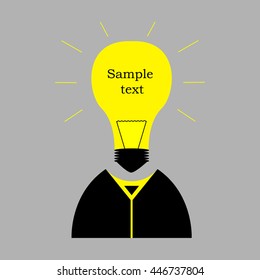 Business idea. Light bulb. Vector illustration, poster.