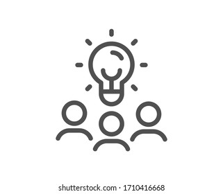 Business Idea Line Icon. People Group Sign. Teamwork Meeting Symbol. Quality Design Element. Editable Stroke. Linear Style Business Idea Icon. Vector