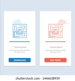 Business, Idea, Marketing, Pertinent, Puzzle  Blue and Red Download and Buy Now web Widget Card Template